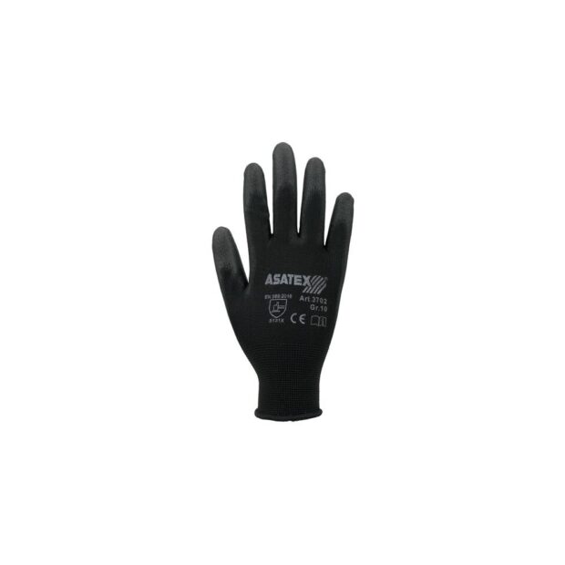 ASATEX Glove  size 9 black EN 388 PPE category II nylon with polyurethane