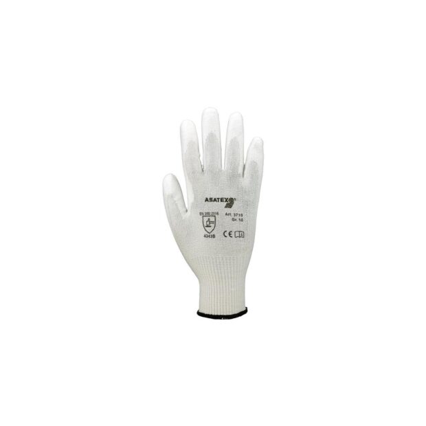 ASATEX Cut-resistant glove  size 7 white EN 388 PPE category II HDPE w.polyurethane