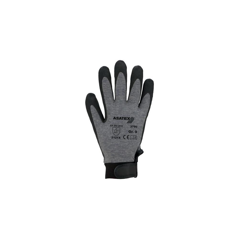 ASATEX Glove size 9 grey EN 388 PPE category II cotton/elastane
