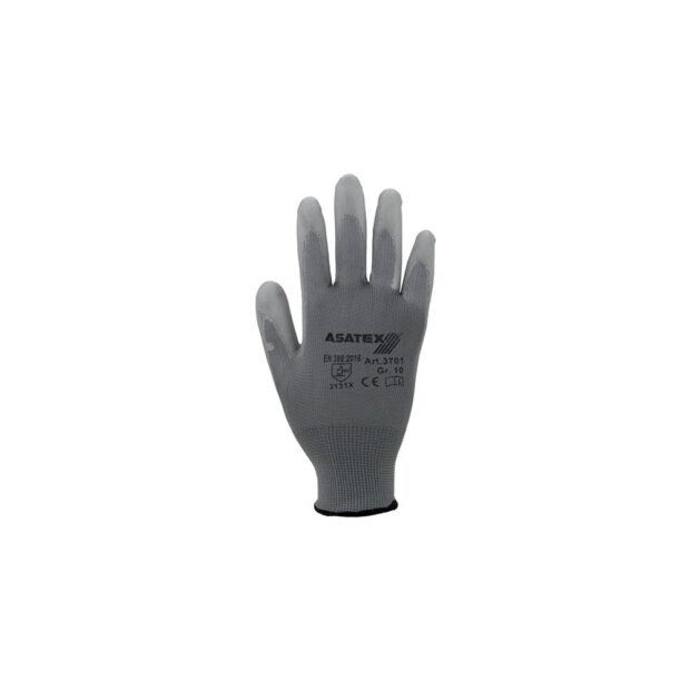 ASATEX Glove  size 10 grey EN 388 PPE category II nylon with polyurethane