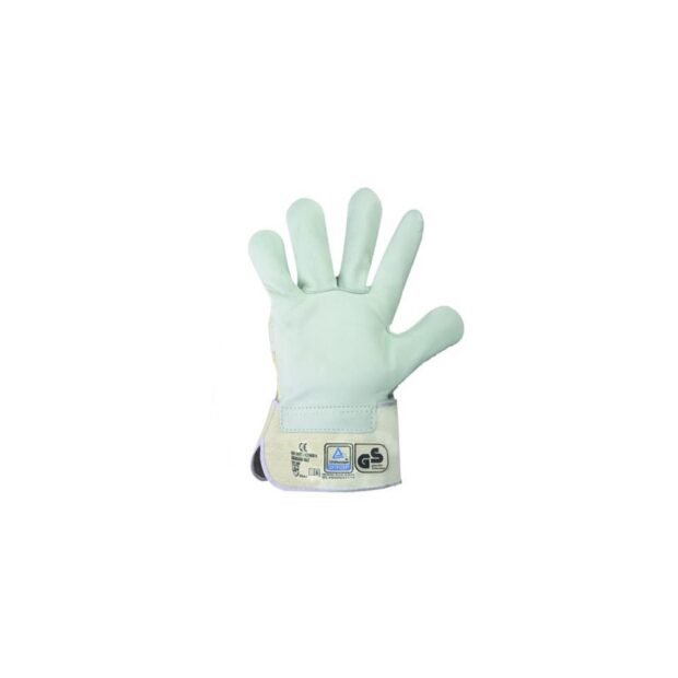 STRONGHAND Glove CALCUTTA EN388 Gr.10.5 natural colours, cowhide double seam, rubber-coated forend - Image 2