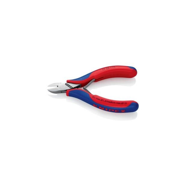 KNIPEX Electronic side cutter  length 115 mm shape 2 facet no, multi-component handles mirror polished - Image 2