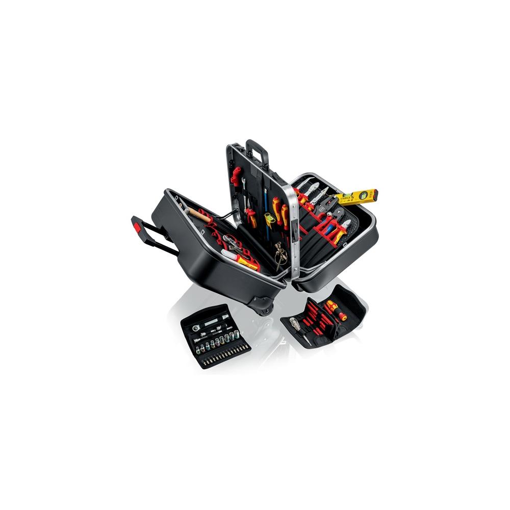 KNIPEX Tool assortment Big Twin Move electrics 63-part in hard case with chassis for electricians