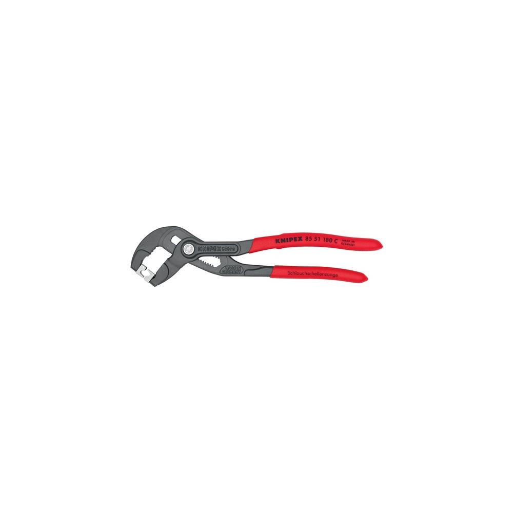 KNIPEX Hose clip tool overall length 180 mm grey atramentised head plastic-coated - Image 9