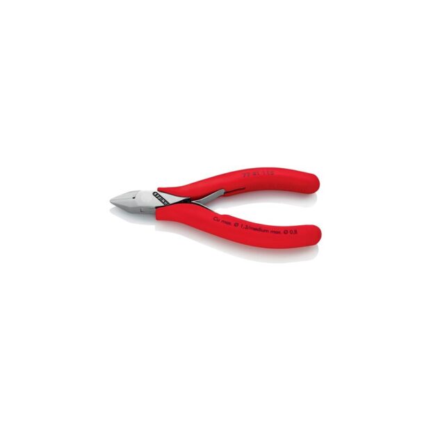 KNIPEX Electronic side cutter  length 115 mm shape 2 facet no, plastic over mirror polished