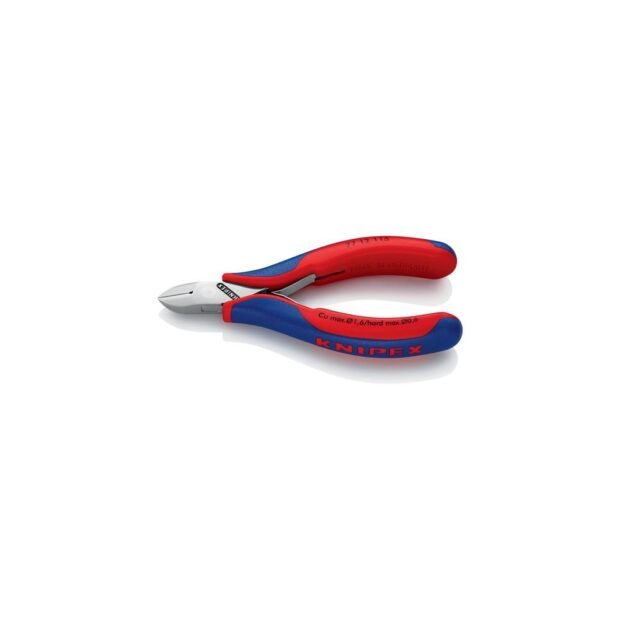 KNIPEX Electronic side cutter  length 115 mm shape 1 facet yes, multi-component handles mirror polished