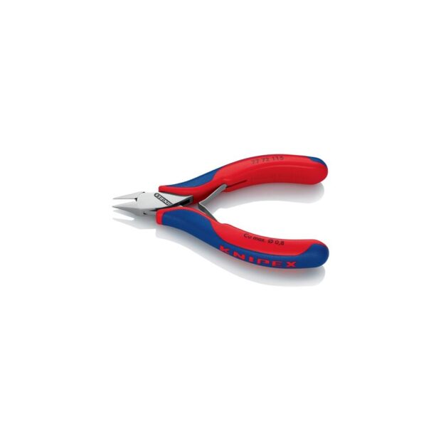 KNIPEX Electronic side cutter  length 115 mm shape 4 facet yes, small multi-component handles mirror polished - Image 2