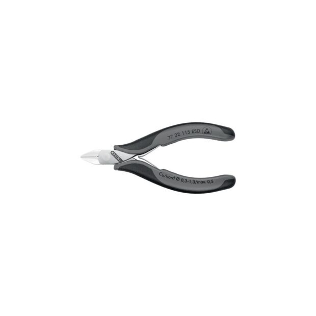 KNIPEX Electronic side cutter  length 115 mm shape 3 facet yes, small mirror polished - Image 2