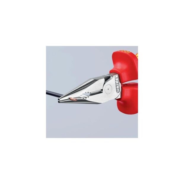 KNIPEX Needle-nose combination pliers  length 145 mm multi-component handles chrome-plated VDE - Image 6