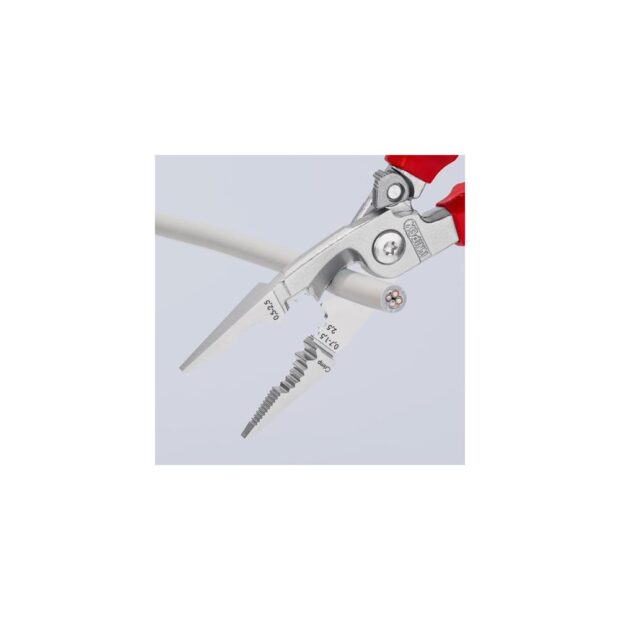 KNIPEX Electric installation pliers  length 200 mm VDE chrome-plated multi-component handles with opening spring - Image 3