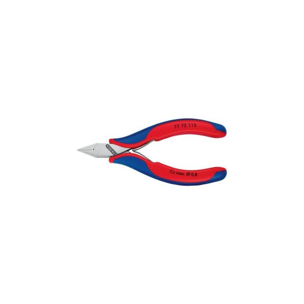 KNIPEX Electronic side cutter  length 115 mm shape 4 facet yes, small multi-component handles mirror polished - Image 4