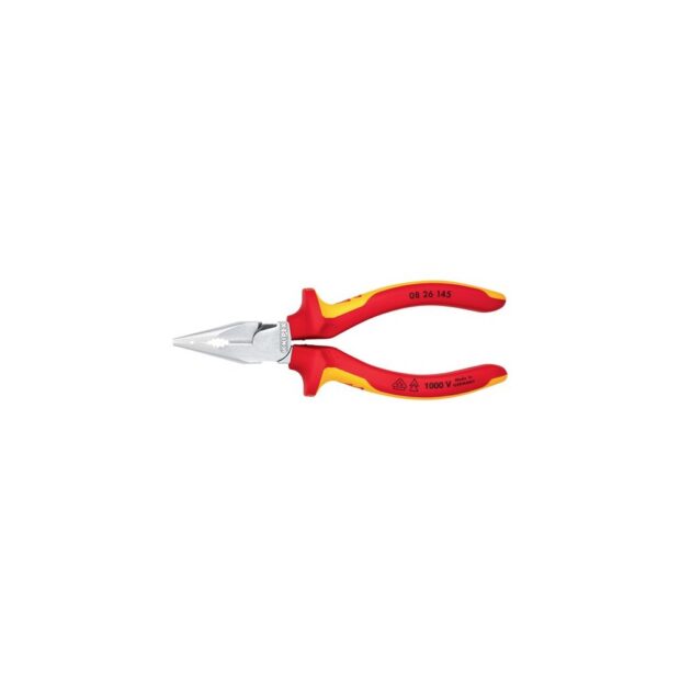 KNIPEX Needle-nose combination pliers  length 145 mm multi-component handles chrome-plated VDE - Image 5