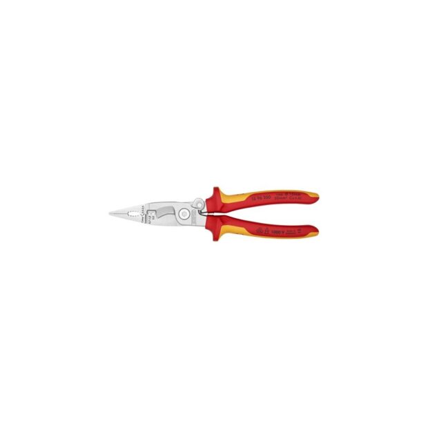 KNIPEX Electric installation pliers  length 200 mm VDE chrome-plated multi-component handles with opening spring