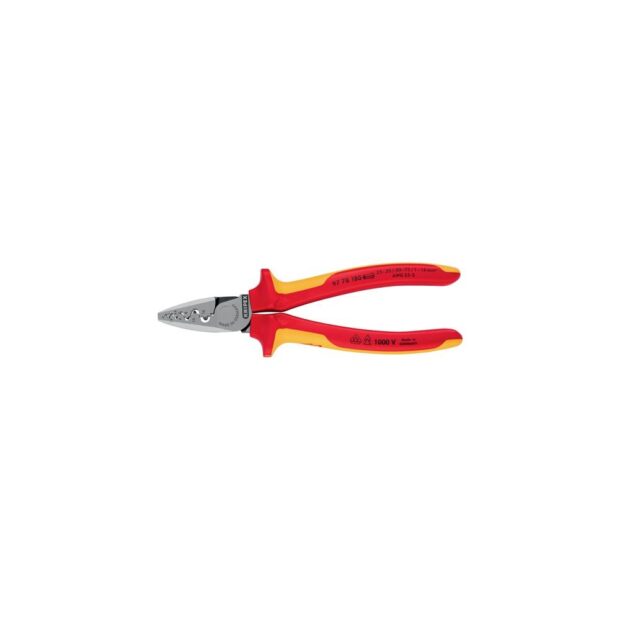 KNIPEX Wire end ferrule pliers  overall length 180 mm 0.25-16.0 (AWG 23-5) mm² polished multi-component handles VDE - Image 3