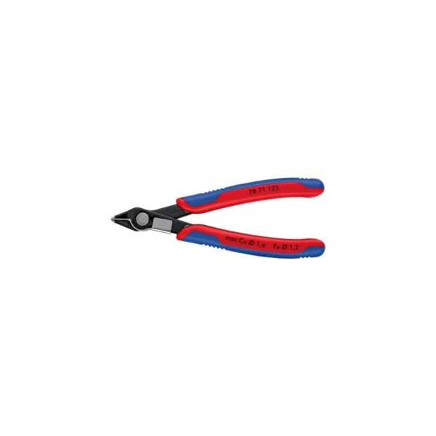 KNIPEX Electronic side cutter Super-Knips® length 125 mm shape 7 facet no special tool steel, burnished