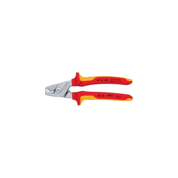 KNIPEX Cable shears  length 160 mm chrome-plated VDE head multi-component handles shape 1 - Image 5