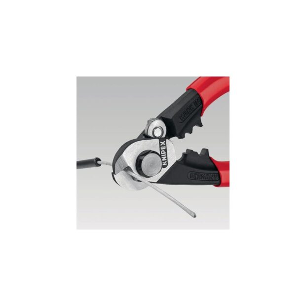 KNIPEX Wire rope shears  length 190 mm polished plastic-coated - Image 4