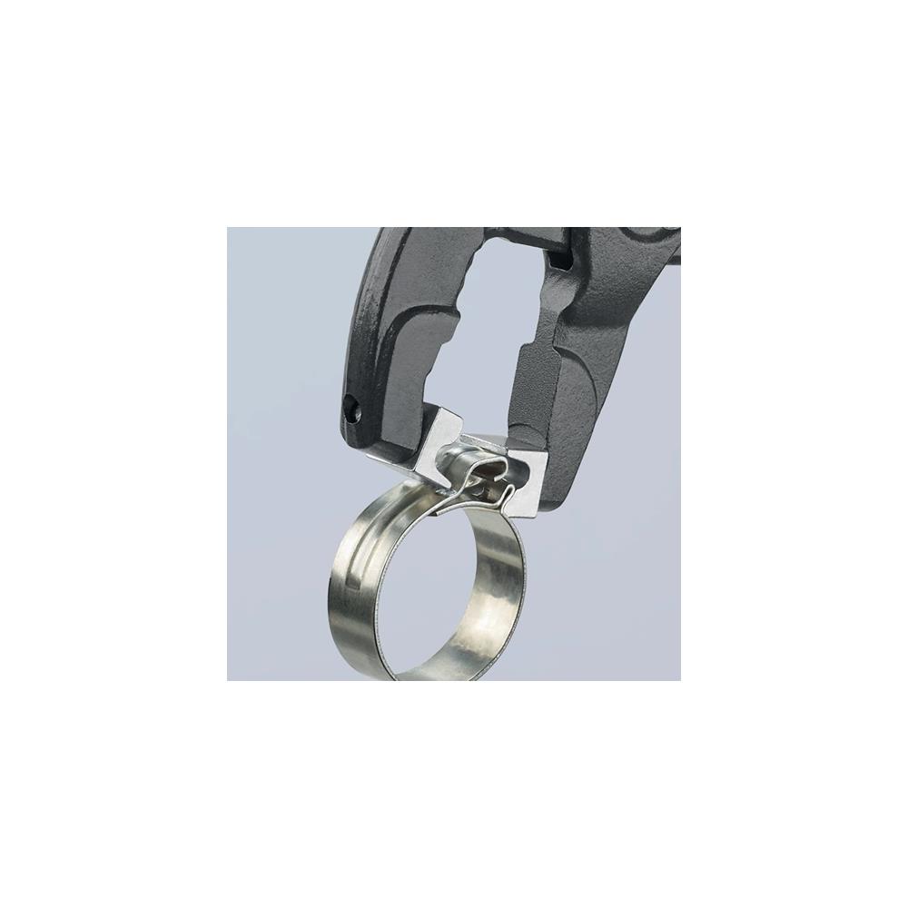 KNIPEX Hose clip tool overall length 180 mm grey atramentised head plastic-coated - Image 2