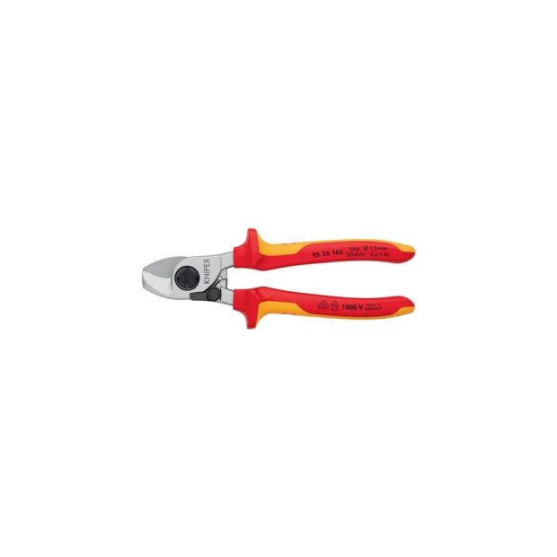 KNIPEX Cable shears  length 165 mm chrome-plated VDE head multi-component handles shape 2 - Image 3