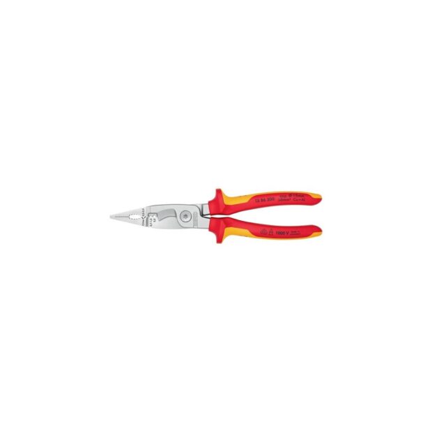 KNIPEX Electric installation pliers  length 200 mm VDE chrome-plated multi-component handles without opening spring