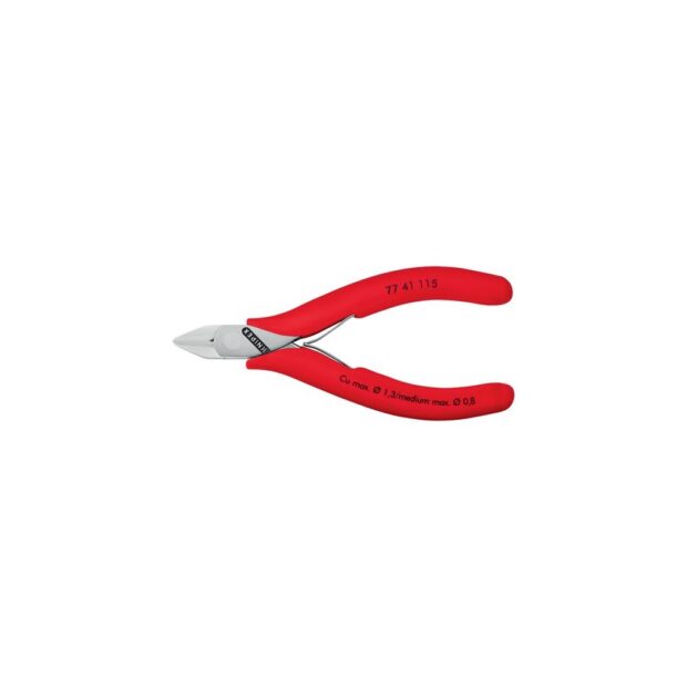 KNIPEX Electronic side cutter  length 115 mm shape 2 facet no, plastic over mirror polished - Image 3