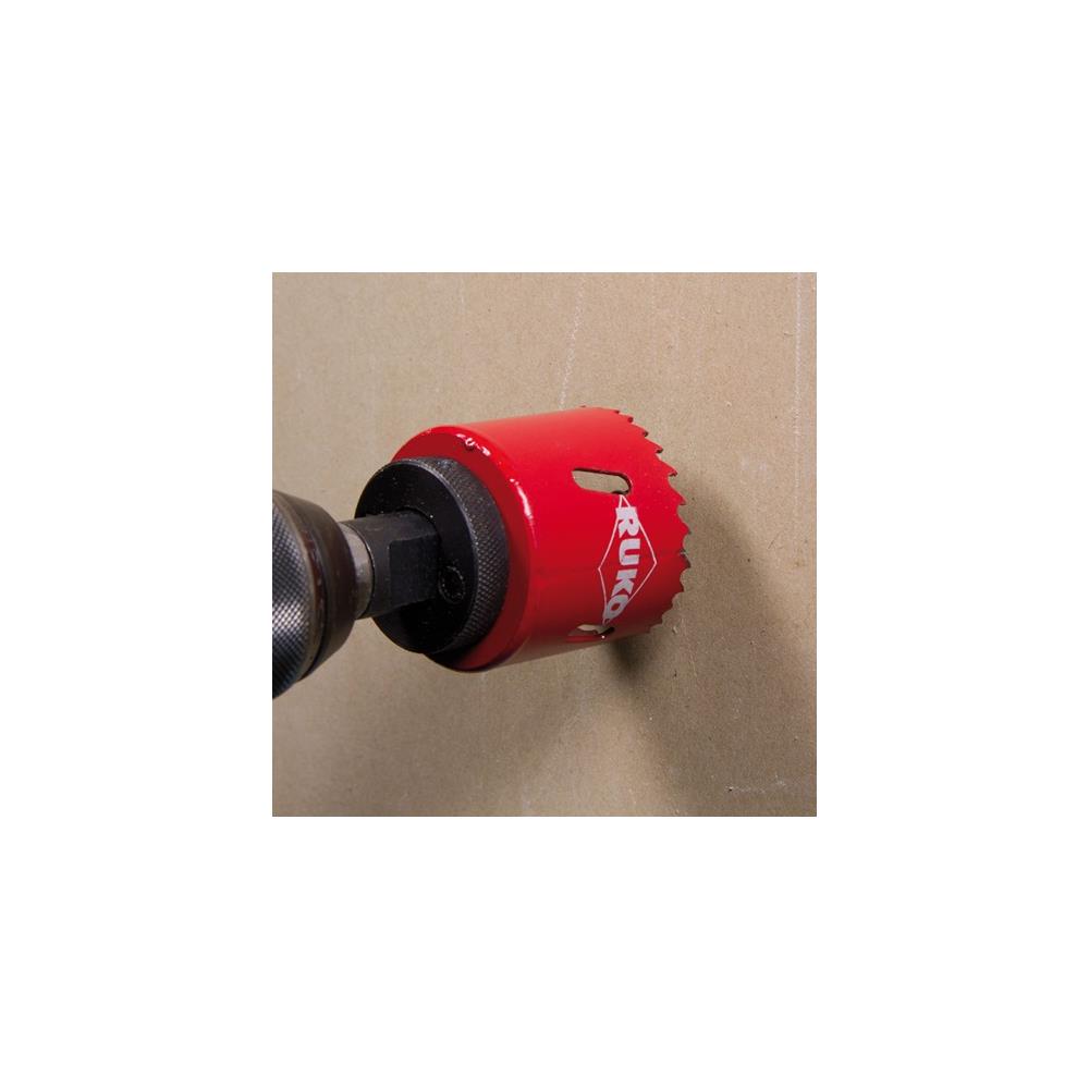 RUKO Mounting holder 9.5 mm hex. with pilot bit bi-met. keyh. saws HSSE-Co8 dm 14-30 mm - Image 2
