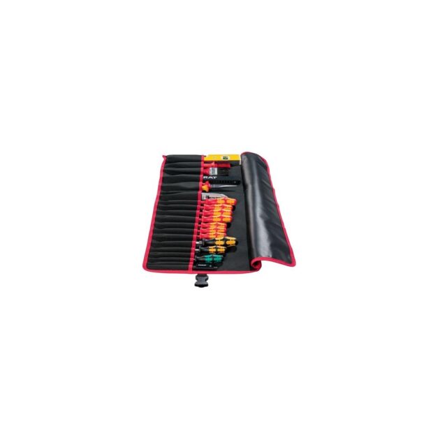 PARAT Tool roll  20 compartments W740xH330mm nylon black/red - Image 2