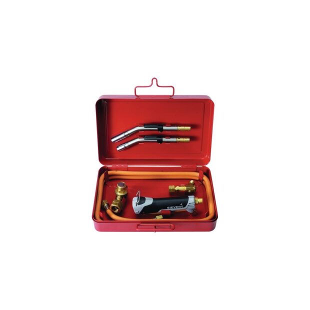 SIEVERT Soft soldering/brazing set Promatic 1000 in sheet steel case 6-part propane