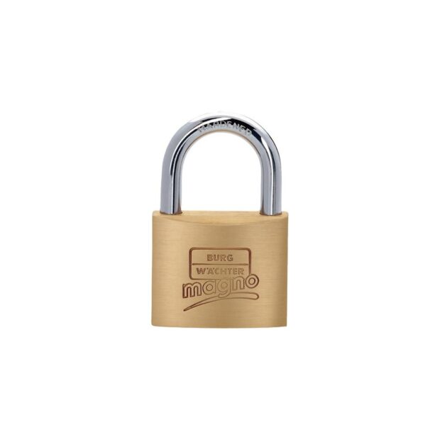 BURG-WÄCHTER Cylinder padlock 400 E Magno / 40 GL lock body width 40 mm brass simul. locking