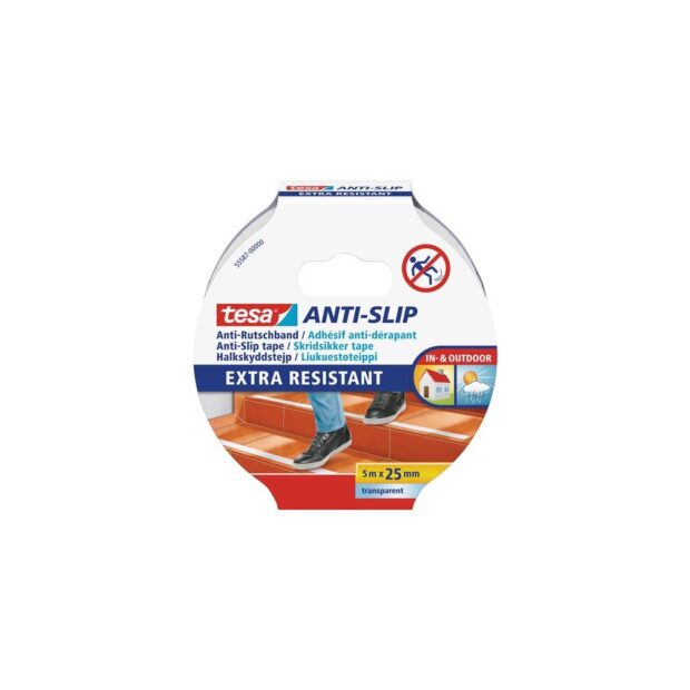 TESA Anti-slip adhesive tape 55587 transparent length 5 m, width 25 mm - Image 2