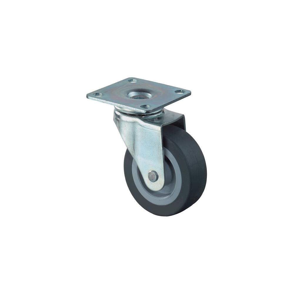 BS ROLLEN Swivel castor wheel dm 30 mm load cap. 20 kg with bolt-on plate rubber grey