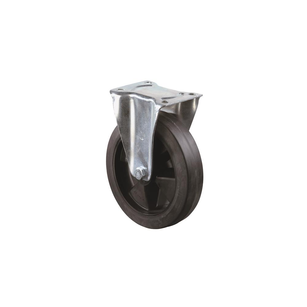 BS ROLLEN Fixed castor wheel dm 160 mm load cap. 250 kg solid rubber panel L138xW109 mm