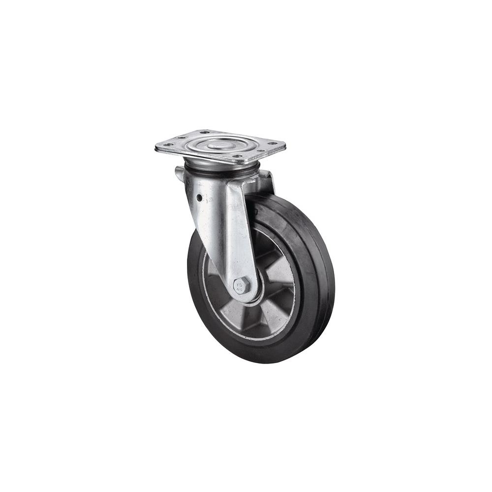 BS ROLLEN Heavy-duty swivel castor wheel dm 200 mm load cap. 450 kg rubber 138 mm 110 mm