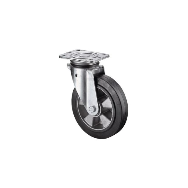 BS ROLLEN Heavy-duty swivel castor  wheel dm 250 mm load cap. 550 kg rubber 135 mm 110 mm