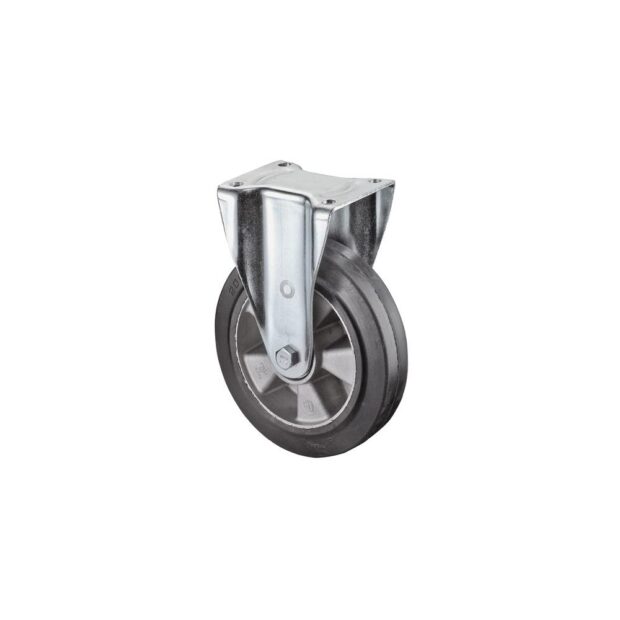 BS ROLLEN Heavy-duty fixed castor  wheel dm 200 mm load cap. 450 kg rubber 138 mm 110 mm