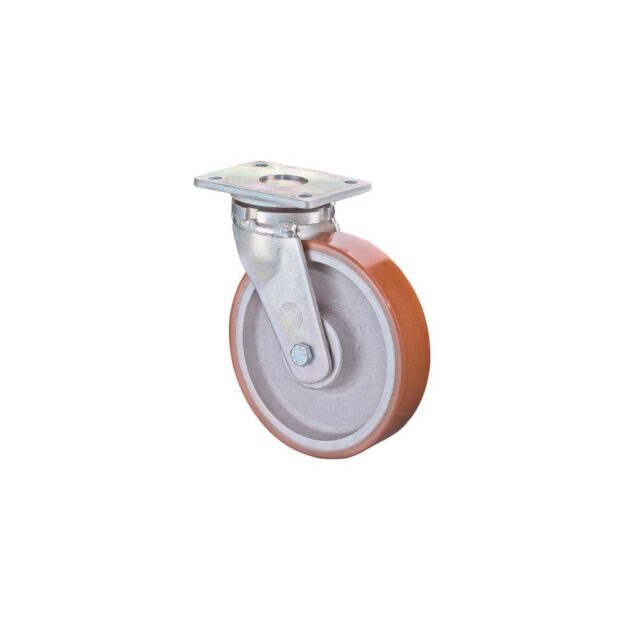 BS ROLLEN Heavy-duty swivel castor  wheel dm 150 mm load cap. 800 kg cast-polyurethane panel L138xW110 mm