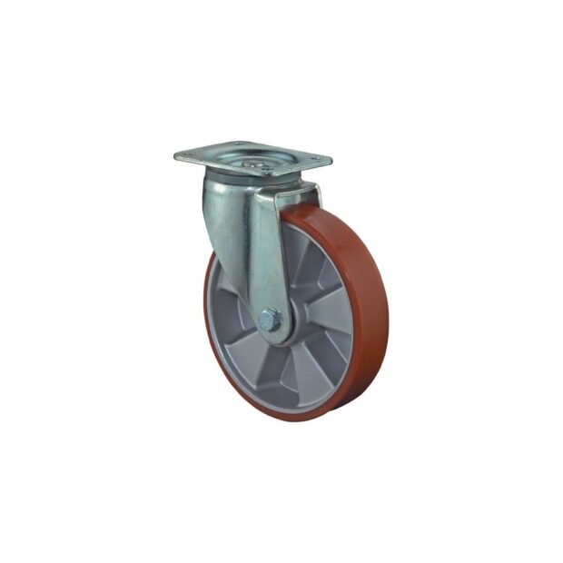 BS ROLLEN Heavy-duty swivel castor  wheel dm 250 mm load cap. 1000 kg cast polyurethane 135 mm 110 mm