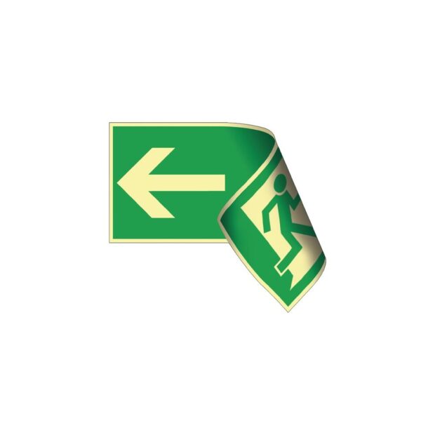 Emergency sign BGV A8 L297xW148 mm escape route left/right, double-sided plastic