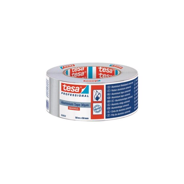 TESA Aluminium adhesive tape universal 63632 with lining length 50 m width 50 mm