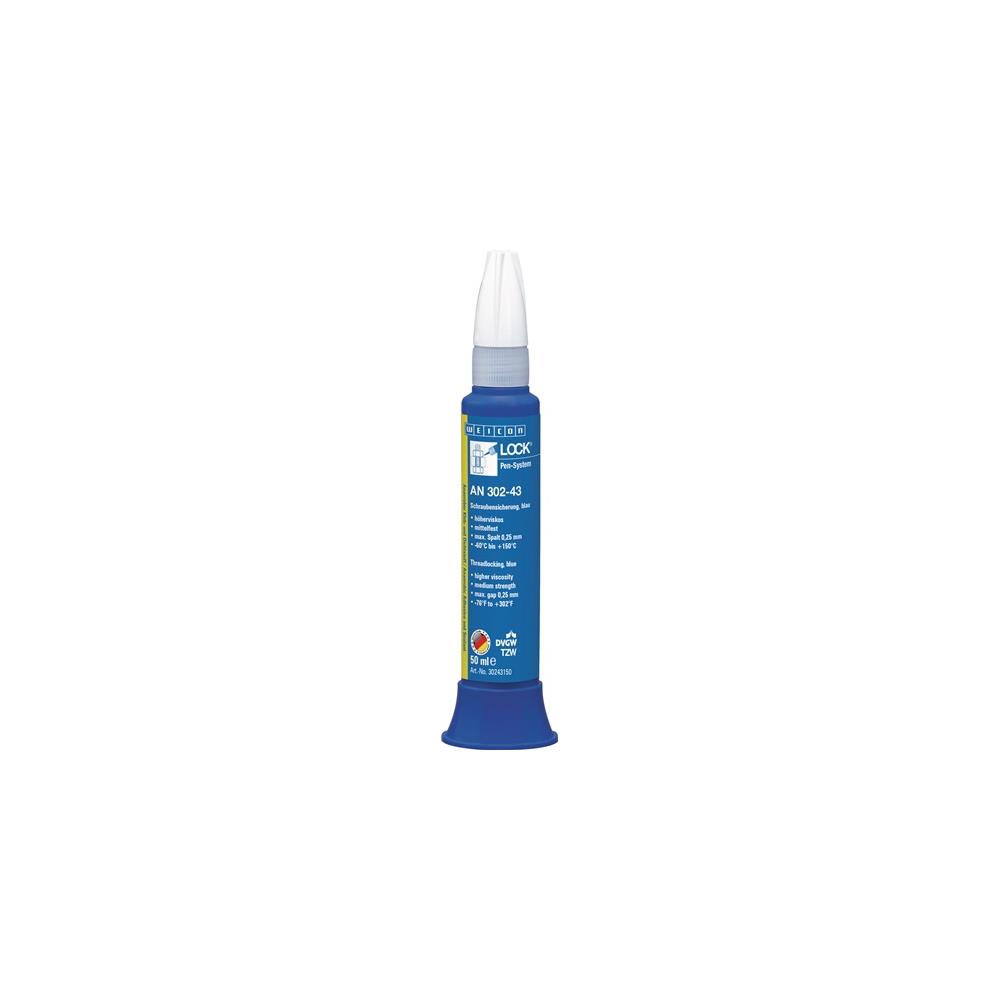 WEICON Threadlocker WEICONLOCK® AN 302-43 50 ml medium-strength, high viscosity blue DVGW, KTW