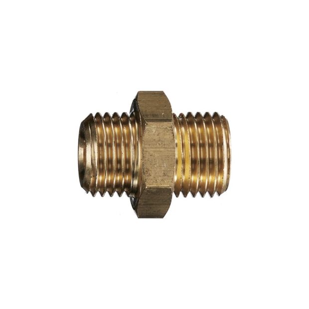 EWO Double threaded nipple  brass external thread G 1/4 x G 3/8 inch