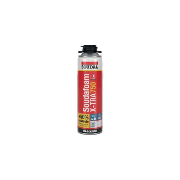 SOUDAL 1-component gun foam SOUDAFOAM X-TRA 750 500 ml B2 grey without disposable gloves without disposable gloves