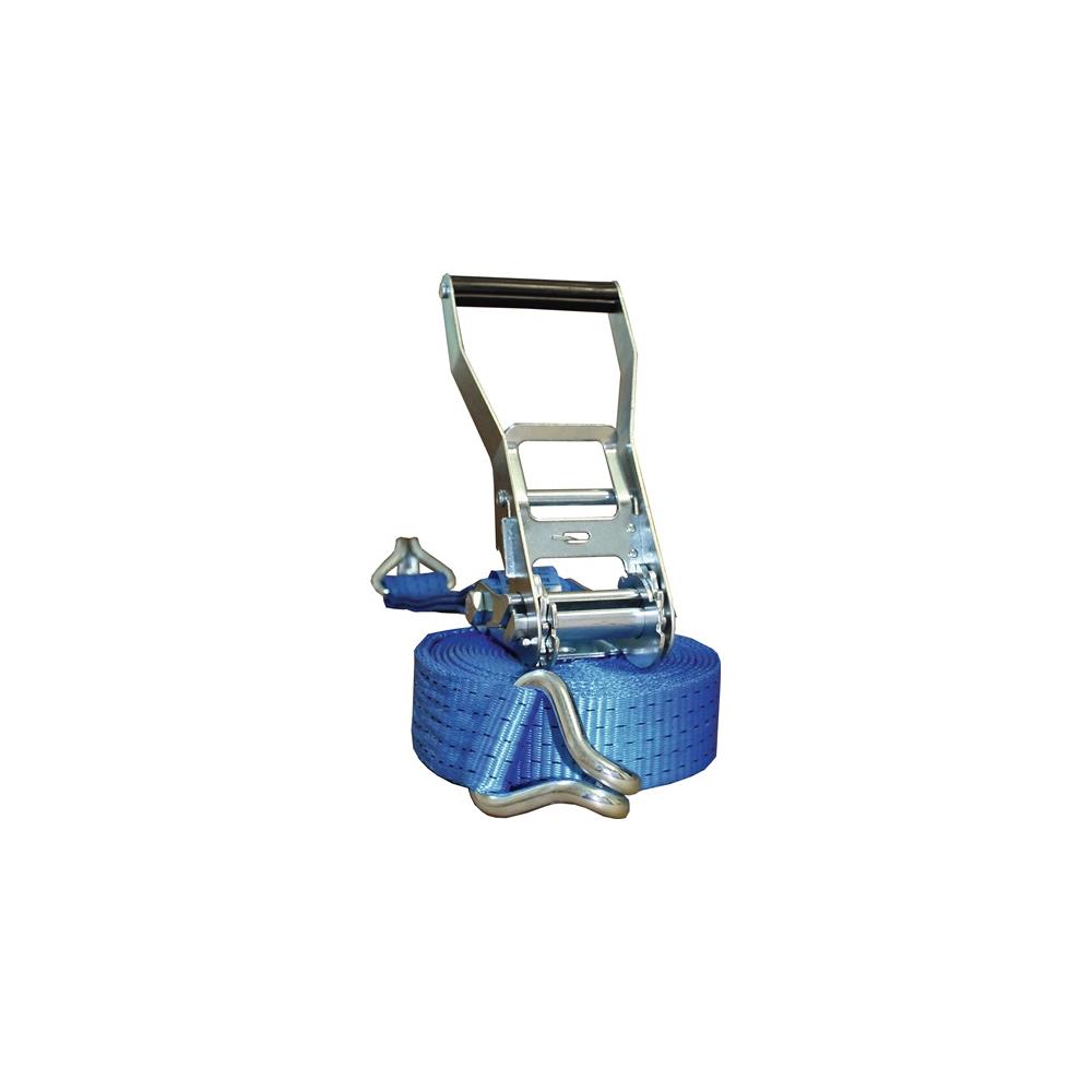 PROMAT Lashing strap DIN EN 12195-2 length 6 m width 50 mm with ratchet + claw hook LC U 4000 daN - Image 2