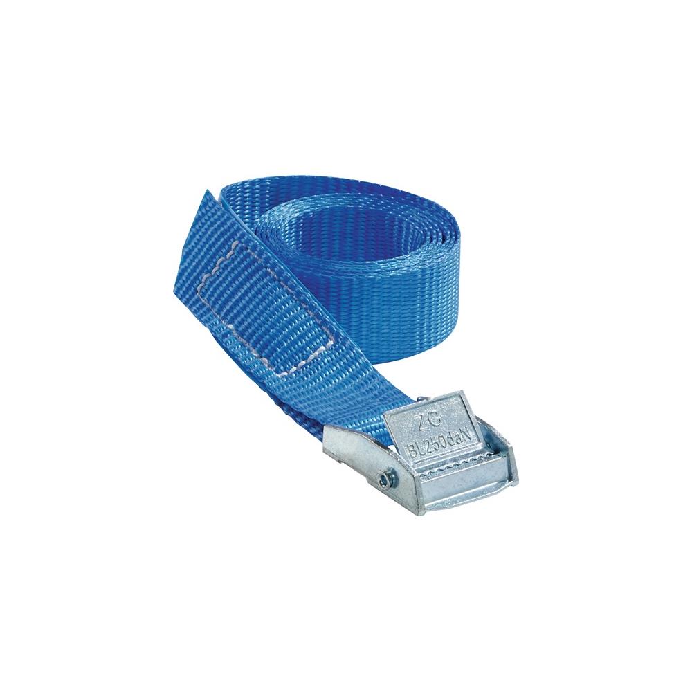 PROMAT Lashing strap DIN EN 12195-2 length 1 m width 25 mm with clamping buckle LC U 250 daN
