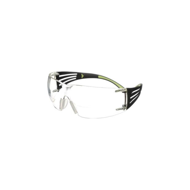 3M Safety goggles Reader SecureFit-SF400 EN 166 black and green arms, clear lens +2.5 polycarbonate