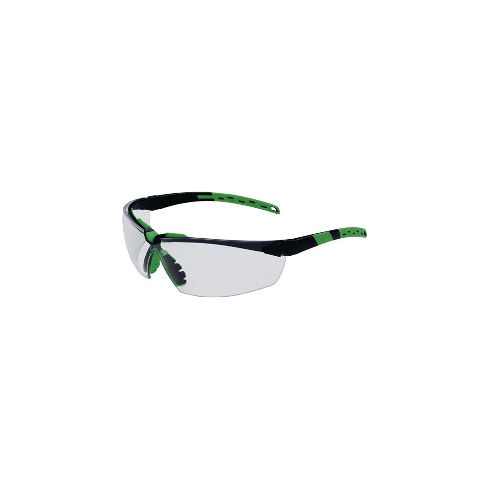 PRO FIT Safety goggles Sprinter EN 166 EN 170 black/green arms, clear lens polycarbonate
