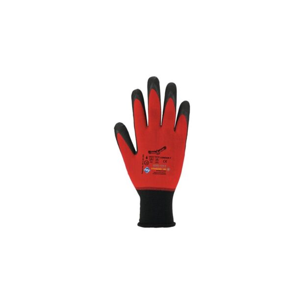 ASATEX Glove Condor size 11 red/black 98 % polyamide / 2 % elastane with nitri EN 388, EN 407 PPE category II