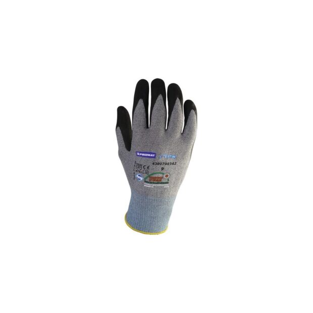 PROMAT Glove flex N size 11 grey/black 3-thread support fabric with nitrile mic EN 388 PPE category II