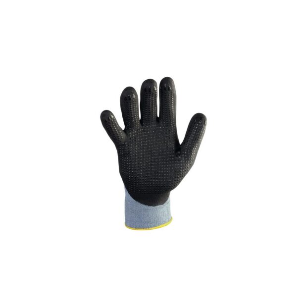 PROMAT Glove flex N size 11 grey/black 3-thread support fabric with nitrile mic EN 388 PPE category II - Image 2