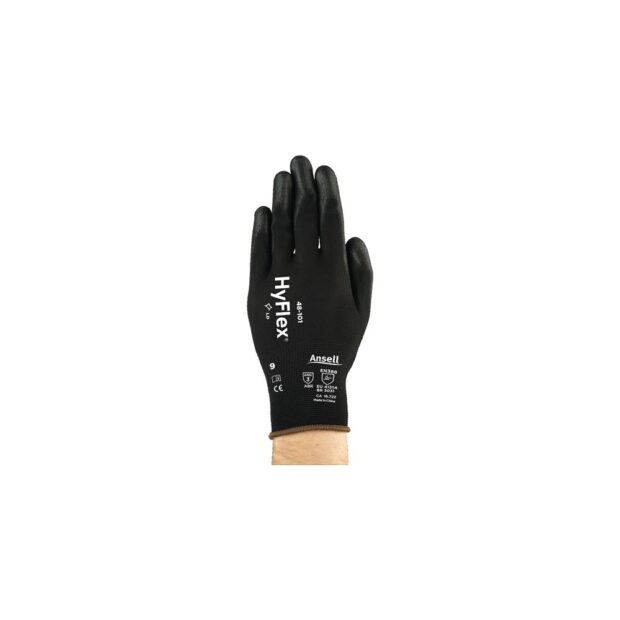 ANSELL Glove HyFlex® 48-101 size 7 black EN 388 PPE category II nylon with polyurethane